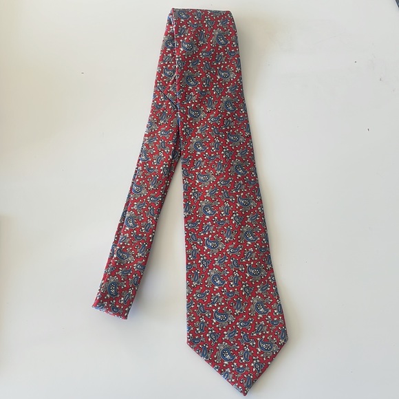 NWOT Christian Dior Red Men’s Paisley Cannage Tie All Silk - Picture 3 of 6